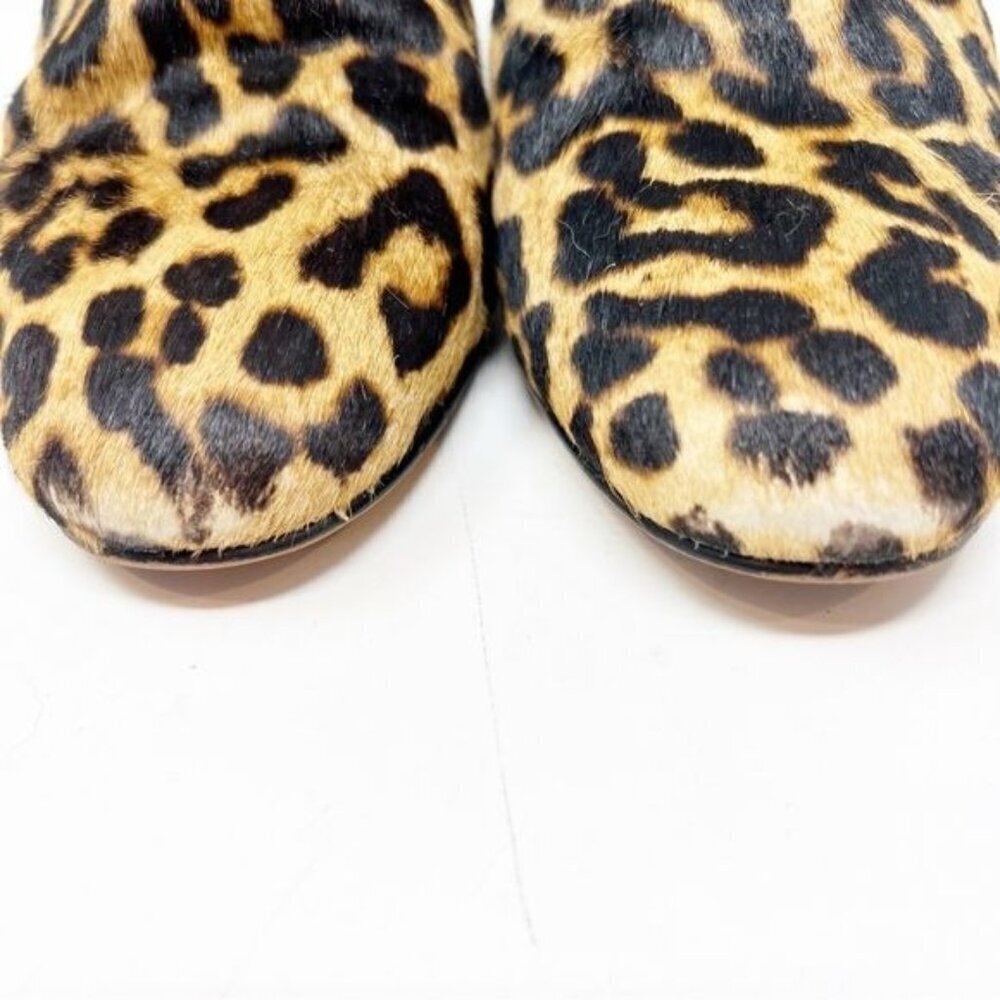 SAM EDELMAN BROWN BLACK FAUX FUR LEOPARD SIDE ZIP BOOTIES SZ 7 - Picture 5 of 12